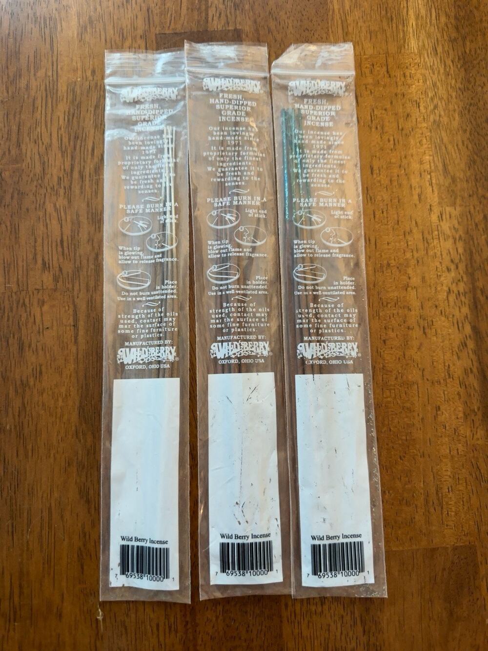 Wild Berry Incense Sticks Lot 17 Total Mystery Scents Handmade USA 3 Packs